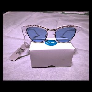 Cat Eye Retro Sunglasses w/ Blue Lens